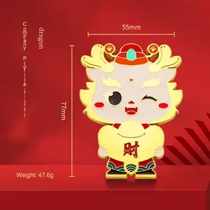 Dragón de 2024 años, decoración personalizada para el hogar, imán de nevera de Año Nuevo de creación propia, Gong Xi <span class=keywords><strong>Fa</strong></span> Cai, forma de pegatina magnética de Metal - Product Image 6