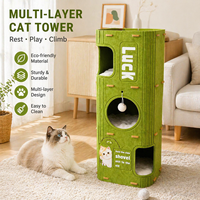 Arbre à chat moderne en feutre, structure d'escalade multi-niveaux, lit-nid fermé, résistant aux griffures, mobilier d'intérieur pour plusieurs chats