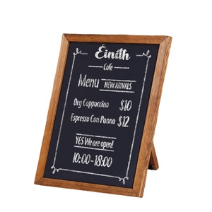 Tableau noir en bois pliable multi-tailles avec support de bureau pour affichage publicitaire et messages, noir - Product Image 1