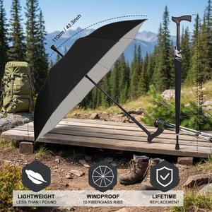 Nouvelle Canne de Marche Multifonctionnelle Tout-en-un Robuste avec Parapluie Intégré pour Personnes Âgées – Aide à la Marche et au Randonnée - Product Image 4