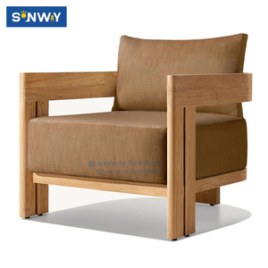 Meubles de patio en teck haut de gamme au design moderne, ensemble de jardin en teck pour l'extérieur avec coussins pour hôtels et jardins - Product Image 6