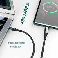 Cable USB C a USB Tipo C de Nailon Trenzado con Pantalla LED de 1.2M 2M, Carga Rápida PD 100W 66W 240W para iPhone y Teléfonos Android
