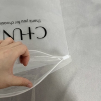 Sac d'emballage en plastique transparent avec fermeture éclair personnalisée, fermeture éclair PE, fermeture éclair poly, pour vêtements