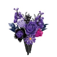 NOUVEAU Bouquet de fleurs éternelles Purple Rose Whisper, 40 pièces, en plastique, fait main, jouet de construction DIY, unisexe, décoratif