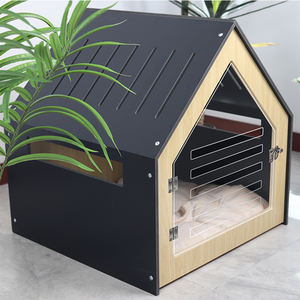 Cottage Maison en bois durable et résistante aux intempéries pour chiens de taille moyenne Cages d'intérieur pour animaux de compagnie avec porte en acrylique Maison de luxe en bois massif pour chats - Product Image 2