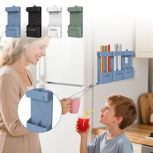 Producto de tendencia, utensilios de cocina, soporte de almacenamiento de paja, <span class=keywords><strong>colgante</strong></span> para puerta de armario, gran capacidad, organizador de paja de silicona, almacenamiento - Product Image 3
