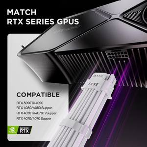 Câble d'extension Asiahorse PCIE 5.0, kit de câbles d'alimentation, gaine de câble, ATX 24 broches * 1 + 8 (4 + 4) broches * 2 + (12 + 4/3 * 8 broches) * 1 câble d'extension - Product Image 5