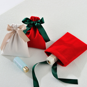 Logo Custom High Quality Thick Jewelry Cloth Perfume Craft Gift Packaging Velvet <b>Pouch</b> with Various Colors - Product Image 5