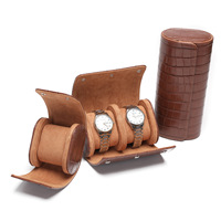 Boîte de rangement enroulable haut de gamme pour montres, en cuir de crocodile, avec logo personnalisé, 1, 2 ou 3 emplacements, pour bijoux et montres, vente en gros