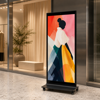 Affichage numérique interactif sur pied avec écran tactile LCD pour la publicité intérieure sur roues