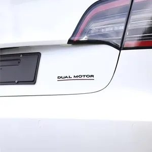 For Tesla Model 3 S Y X Car Labeling Rear Trunk Badge Stickers Dual Motor Logo Original Letter Universal Accessories