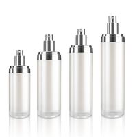 Cylindre acrylique emballage double parois en plastique bouteille de soin de la peau anti-âge lotion emballage visage sérum cosmétique pompe bouteille