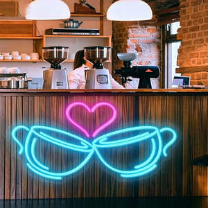 Coffee Cup Neon LED Sign Acrylic <b>Wall</b> <b>Light</b> Warm White <b>Dimmable</b> IP65 Mounted for Bar Decor - Product Image 2