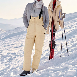 Wholesale Waterproof <b>Thermal</b> Ski Bibs <b>Women</b> Winter Snow Pants Outdoor Sports Windproof Overalls Custom OEM Winter Apparel - Product Image 1
