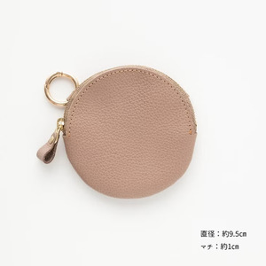 Japanese style PU leather women's zippered mini portable round coin purse with lychee pattern, perfect for storing <b>small</b> items. - Product Image 2