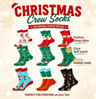 Chaussettes en coton jacquard à motif de Noël, Père Noël, rennes, bonhomme de neige, flocons de neige, joyeux Noël, pour hommes, chaussettes de fête