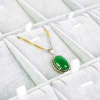 Plateau de présentation de bijoux en velours avec logo personnalisé, organiseur empilable pour bagues, pendentifs, bracelets, avec compartiments à grille et coussinets, vente en gros, OEM, en vrac