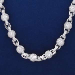 Collar de Cadena de Lujo de Plata de Ley 925 con Diamante Cultivado en Laboratorio para Hombre y Mujer, Regalo de Compromiso y Boda - Product Image 2