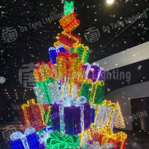Customized Christmas <b>Tree</b> Gift Box Motif <b>Light</b> <b>LED</b> Landscape Decoration for Theme Park - Product Image 3