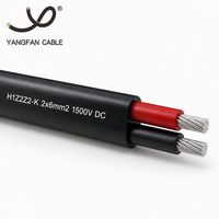Kabel PV Surya Twin Core 2x6mm² H1Z2Z2-K DC 1500V Tembaga Berlapis Timah XLPO Bebas Halogen EN 50618 Kabel Fotovoltaik untuk Panel Surya