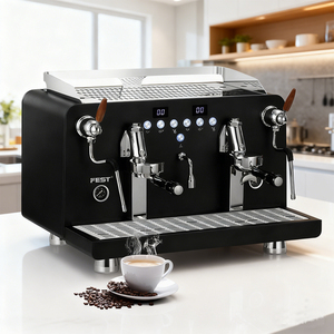 Cafetera Espresso Profesional de Doble Cabezal de Acero Inoxidable para Cafetería, Restaurante o Negocio - Product Image 1