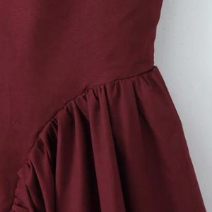 Robe d'été unie à dos nu, mini-robe plissée décontractée et sexy à col halter en V pour femme – Grande Vente - Product Image 5