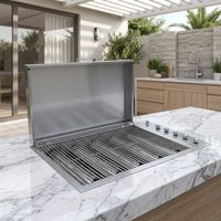 Barbecue à gaz GPL/GN d'extérieur haut de gamme en acier inoxydable 304, robuste et moderne, avec brûleurs réglables et allumage électronique par impulsion