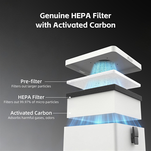 מטהר עשן שולחני נייד וחסכוני באנרגיה Fumego DX50 בעל יעילות גבוהה עם מסנן HEPA להלחמה ידנית, מסיר עשן. - Product Image 5