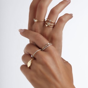 Milskye 2024 Nueva joyería de moda 14K chapado en oro plata esterlina 925 <span class=keywords><strong>Charlotte</strong></span> pétalo natural diamantes anillo de sello para mujeres - Product Image 4