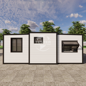 บ้านคอนเทนเนอร์เหล็กขนาด 20 ฟุต 40 ฟุต ขยายได้ ได้รับการรับรองมาตรฐาน กันน้ำ ห้องนอนแบบโมดูลาร์ สำหรับสวนกลางแจ้ง ดีไซน์ทันสมัย - Product Image 3