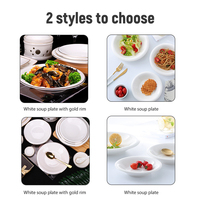 Assiette de service de luxe en or blanc avec bord large et finition brillante, idéale pour les banquets de mariage
