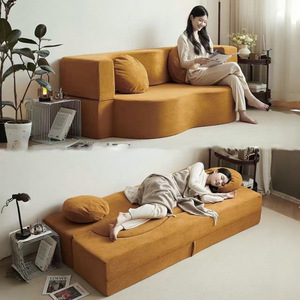 Sofá Modular Compacto <span class=keywords><strong>para</strong></span> Sala de Estar, Sofá Cama de Tela Relleno de Esponja, Plegable Doble, Ideal <span class=keywords><strong>para</strong></span> Descanso en Casa - Product Image 3