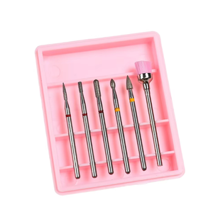 ชุดสว่านเจาะเล็บ6ชิ้น/เซ็ต ES แบบล่าสุดชุดทำเล็บมืออาชีพเป็นมิตรกับสิ่งแวดล้อมก้าน2.35มม. สำหรับขัดเล็บ - Product Image 1