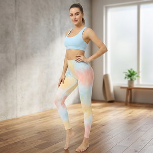 Leggings de yoga et de fitness taille haute léopard respirants avec bande latérale, extensibles, pour la gym et l'entraînement, vente en gros - Product Image 1