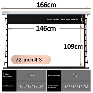 Écran <span class=keywords><strong>de</strong></span> <span class=keywords><strong>projection</strong></span> motorisé 72 pouces 4:3 à tension par languettes, toile tendue plate, moteur silencieux, pour salles <span class=keywords><strong>de</strong></span> classe et projecteurs d'enseignement - Product Image 6