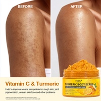 Gommage corporel au curcuma en gros - Exfoliant doux pour un teint uniforme, correcteur de taches brunes qui estompe les taches foncées sur les genoux et la zone du maillot de bain