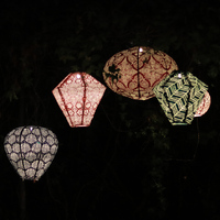 Nicro perle vague géométrique dentelle motif étanche lampe à LED papier épais extérieur lanterne solaire lumières jardin chambre Tyvek lanterne