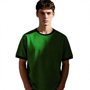 T-shirt ample et court à coupe carrée avec impression numérique personnalisée, blanc, 100% coton tricoté respirant pour homme - Product Image 1