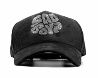 Casquette de baseball de luxe OEM d'usine, style américain moderne, motif Mahjong en cristal pour 4 joueurs, design créatif, réglable, décontractée, personnalisée haut de gamme