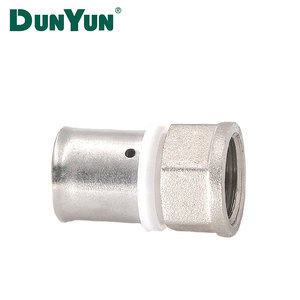 Dunyun Factory Brass Body PA <span class=keywords><strong>SS</strong></span> Ferrule TH U PEX Press Tools Male Female Threaded Adapter Socket Plated Surface Treatment - Product Image 1