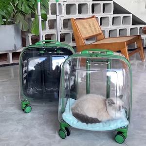 गर्म बिक्री यूनिसेक्स आउटडोर पालतू कैरियर बैकपैक ट्रॉली मामले पहियों पारदर्शी लुभावनी बुलबुले डिजाइन पॉलिएस्टर सामग्री स्पिनर - Product Image 5