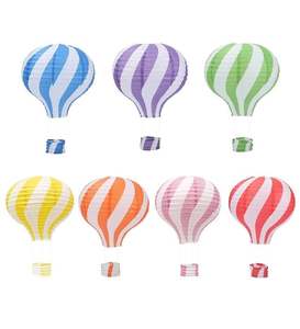 Nicro nueva llegada 12 pulgadas colorido globo de aire caliente forma plegable linterna de papel volador hecho a mano boda fiesta favores Decoración - Product Image 6