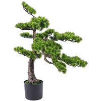 Grand arbre artificiel réaliste en pin bonsai de 120 cm (4 pieds), écologique, résistant aux UV, pour décoration intérieure/extérieure, salon, bureau