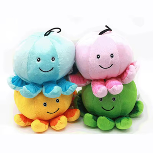 ของเล่นสัตว์ทะเลน่ารักสำหรับสุนัข ตุ๊กตาปลาหมึกยักษ์สีฟ้าเนื้อนุ่มแบบกำหนดเองขายส่ง ของเล่นเคี้ยวสำหรับสัตว์เลี้ยงแบบมีเสียงบีบ ของเล่นสัตว์ทะเลน่ารักสำหรับสุนัข - Product Image 1