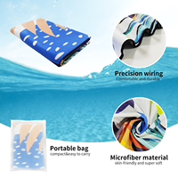 Vente en gros Extra Large Serviette de plage en microfibre Piscine de surf sans sable Sac à rayures double face à séchage rapide avec impression personnalisée