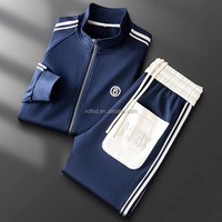 Vente en gros d'usine, costume de sport décontracté haut de gamme pour hommes, taille plus, veste haut de gamme, pantalon long, ensemble deux pièces pour hommes