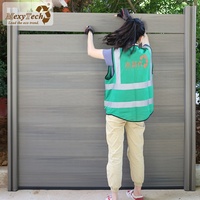 Clôture Composite Extérieure Résistante aux UV, Imperméable, pour Jardin, Surface Décorative Style Maison Anglaise, Grillage WPC à Grain de Bois