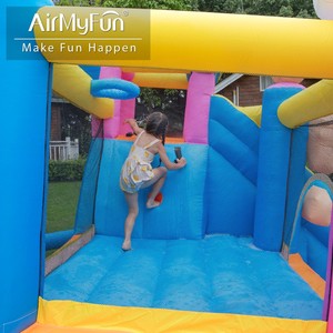 Château gonflable pour enfants, style crème glacée, en tissu Oxford, avec toboggan aquatique gonflable pour usage domestique - Product Image 5