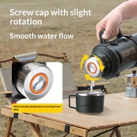 Thermos en acier inoxydable à double paroi de grande capacité 1700 ml, isolation thermique 24-36 heures, couvercle avec poignée, tasse de camping portable