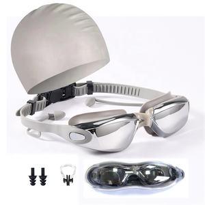 חם למכירה חתיכות אחד נגד ערפל שחייה משקפי שמש סט עם אוזניות אף קליפ שחייה כובעי סיליקון לשחות משקפיים - Product Image 4